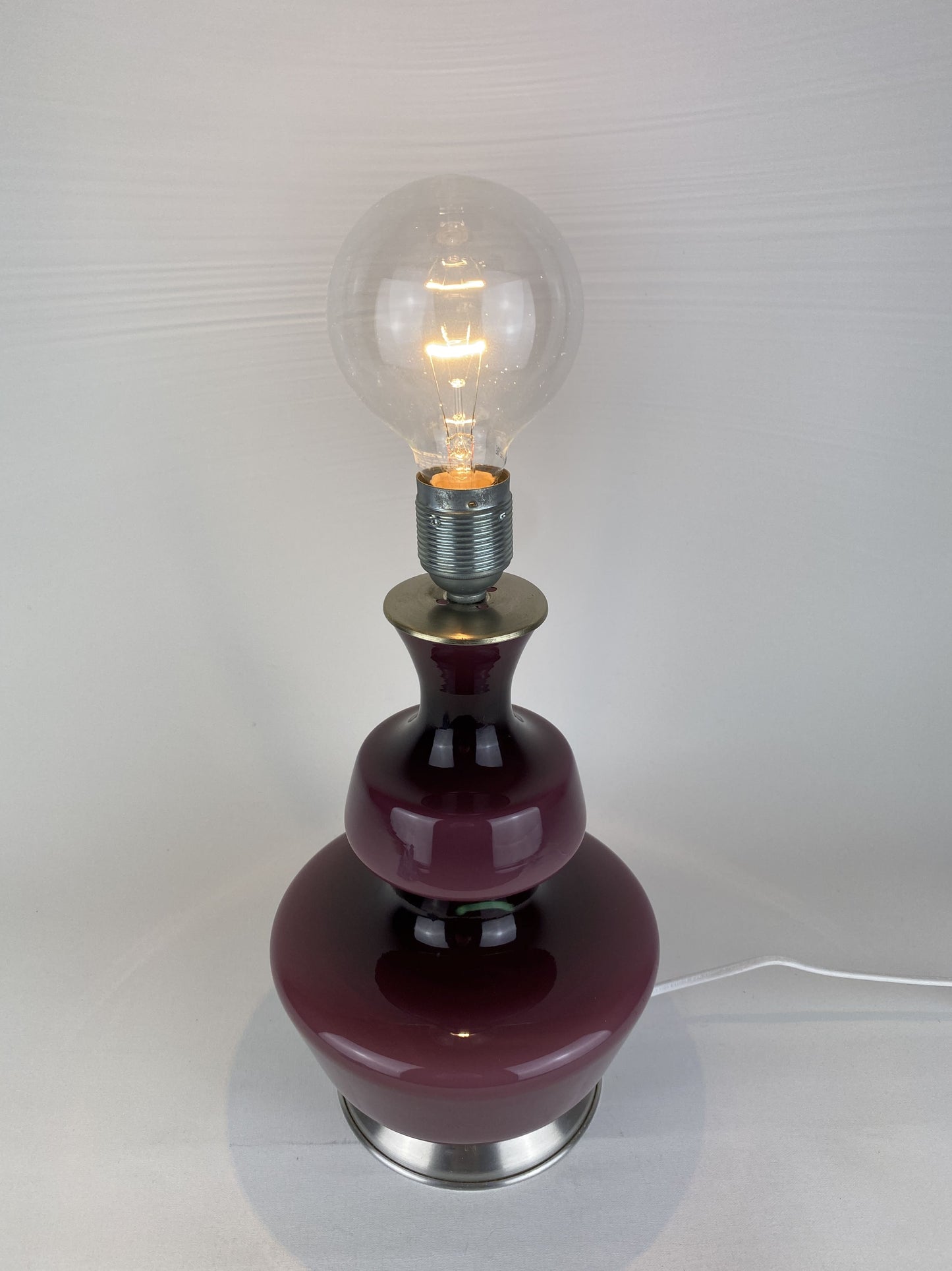 Purple glass table lamp by Glasfabriek De Rupel N.V. for Massive