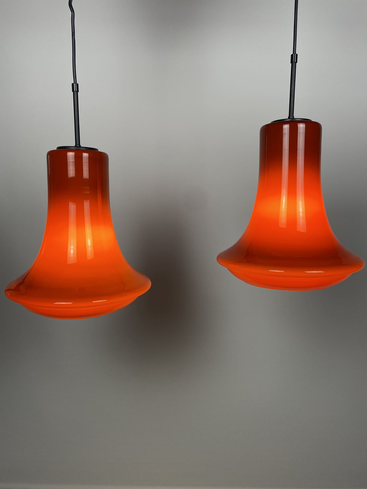 Rare dark red glass pendant light by Viktor Berndt for Flygsfors Sweden