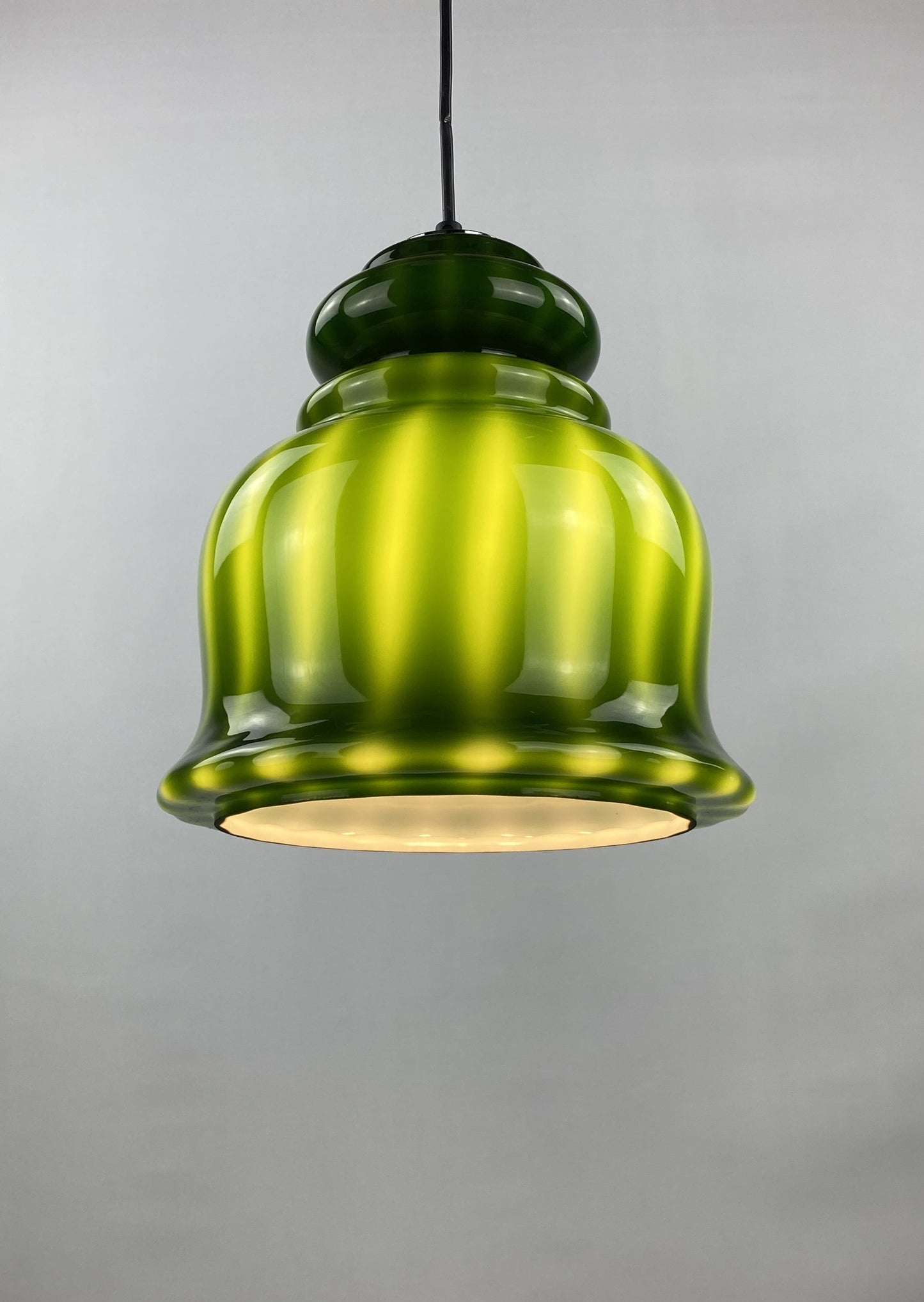 Rare green glass pendant light by Peill and Putzler 1960