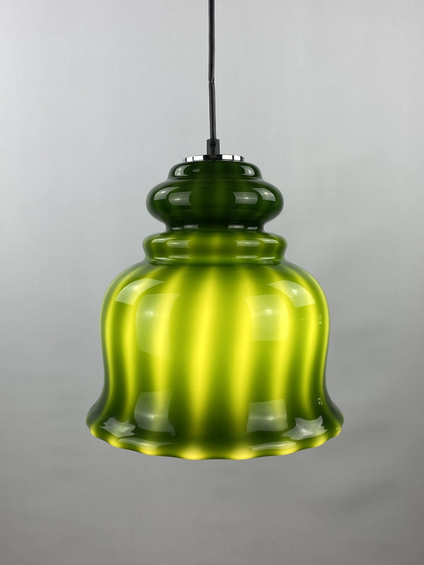 Rare green glass pendant light by Peill and Putzler 1960
