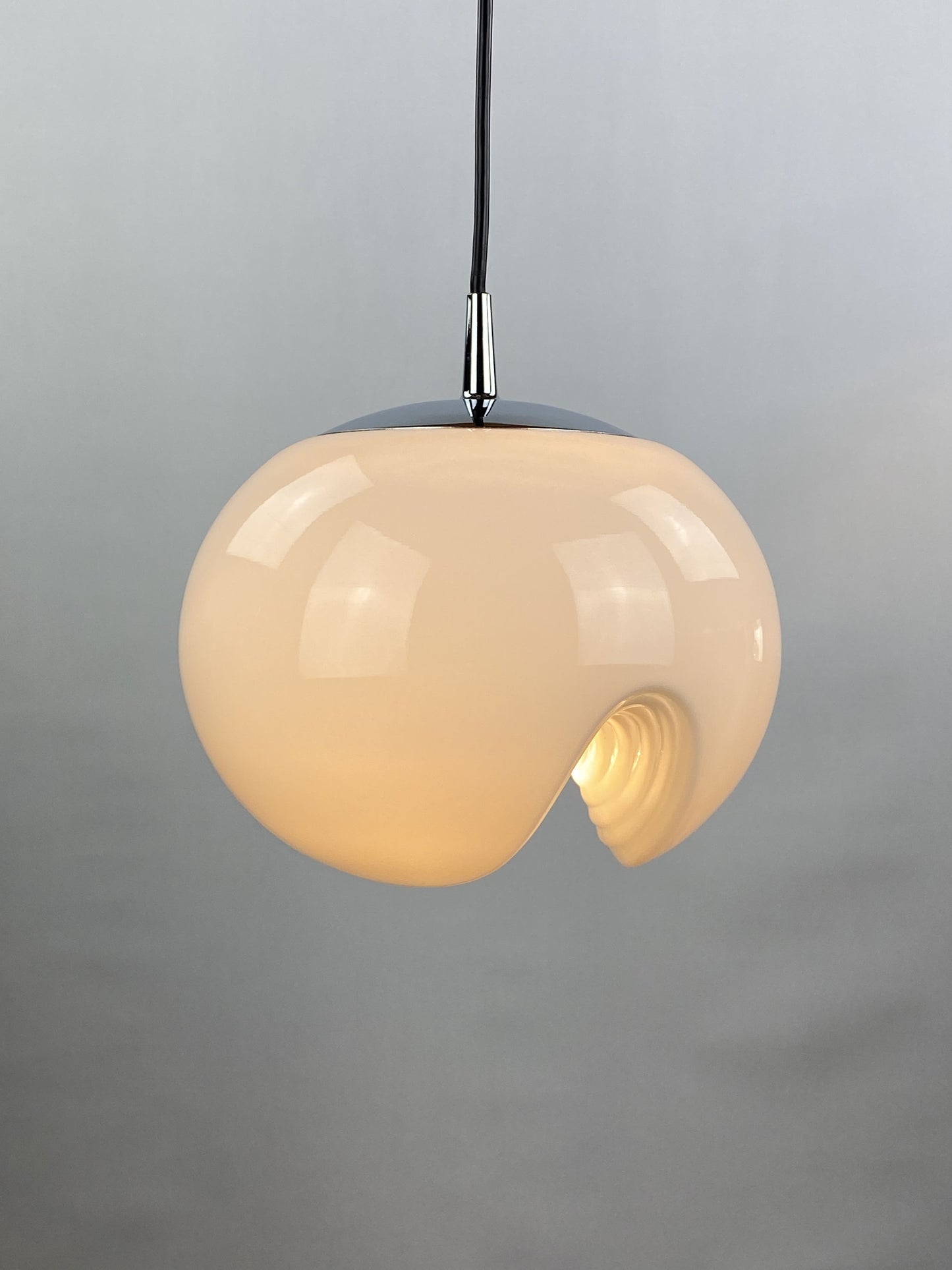 White FUTURA glass pendant light by Peill and Putzler 1970