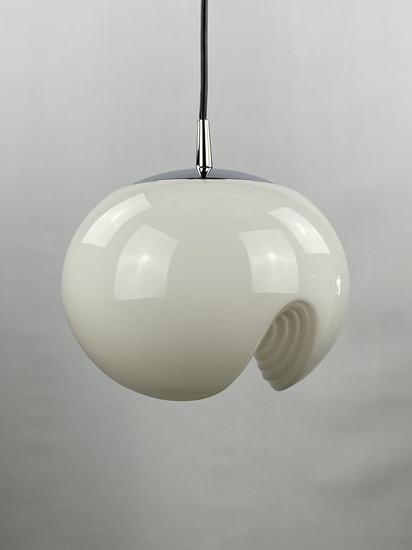 White FUTURA glass pendant light by Peill and Putzler 1970