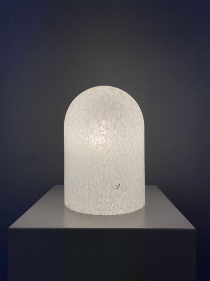 White crystal glass Peill and Putzler Dome table lamp 1970