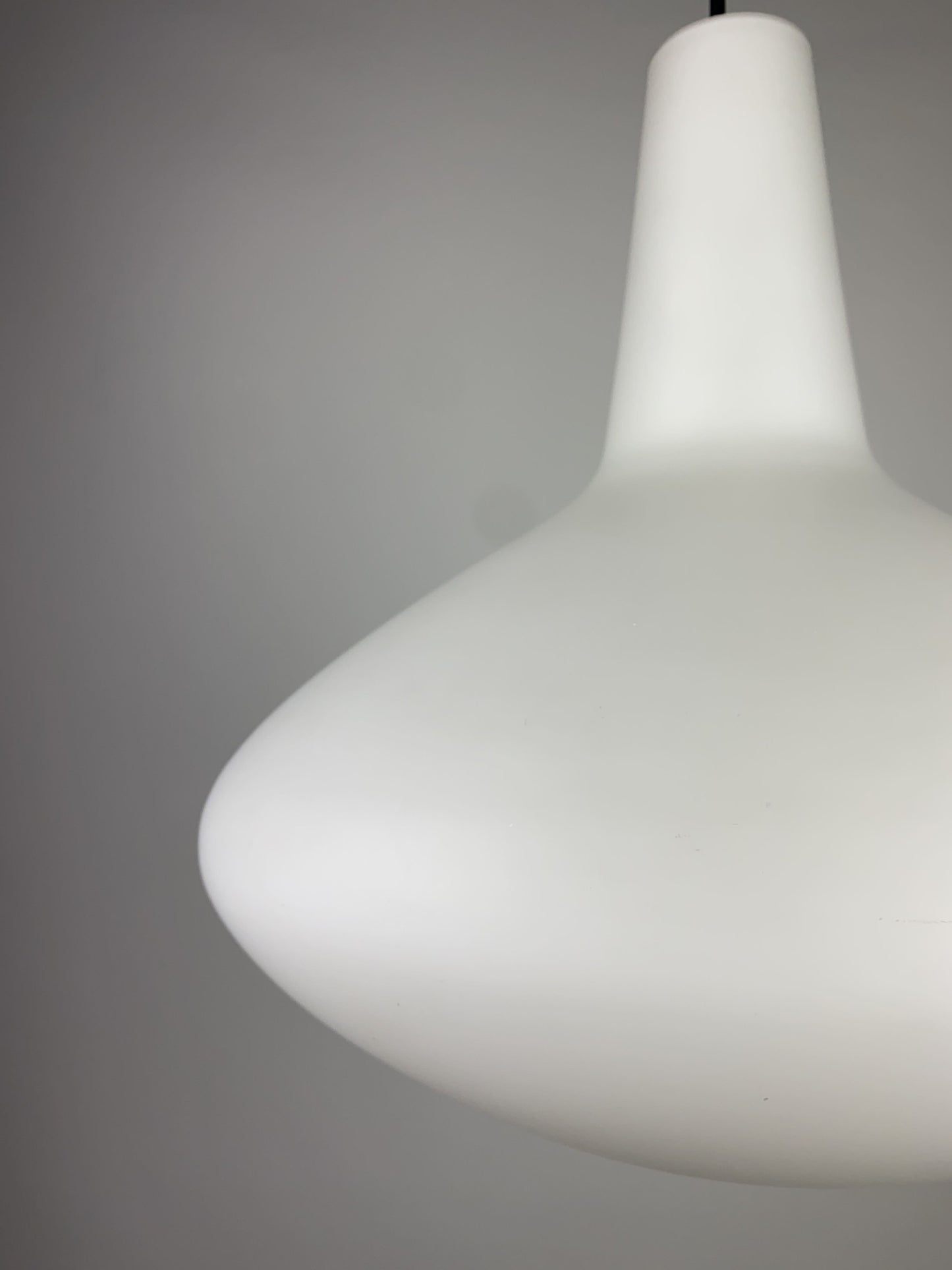 White glass Bulbo pendant light by Johansson-Pape Iittala for Finland Stockmann-Orno A.B Kerava 1954