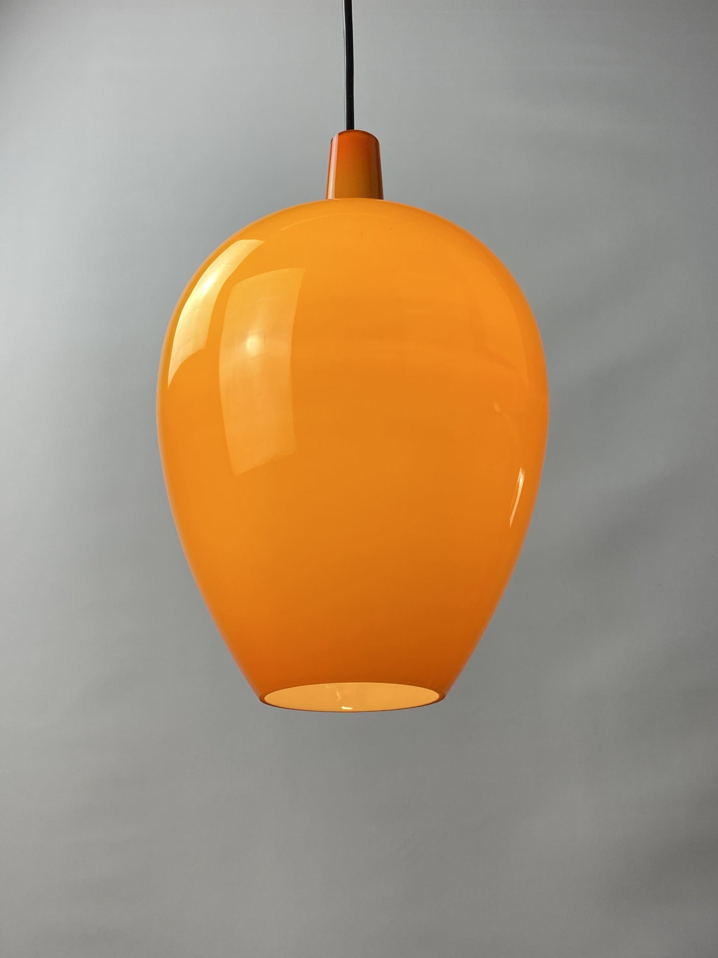 Orange murano glass Pendant light Pompei by Jo Hammerborg for Fog and Morup 1960