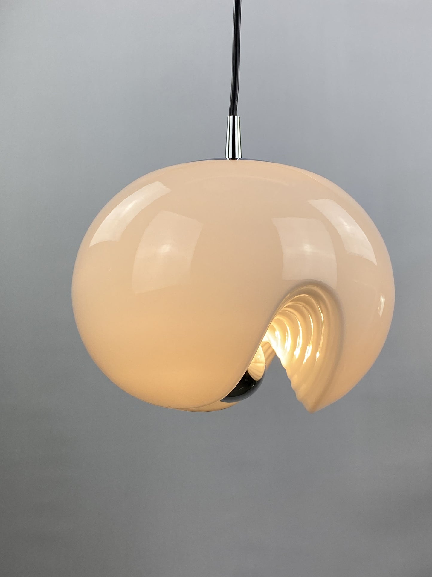 White FUTURA glass pendant light by Peill and Putzler 1970