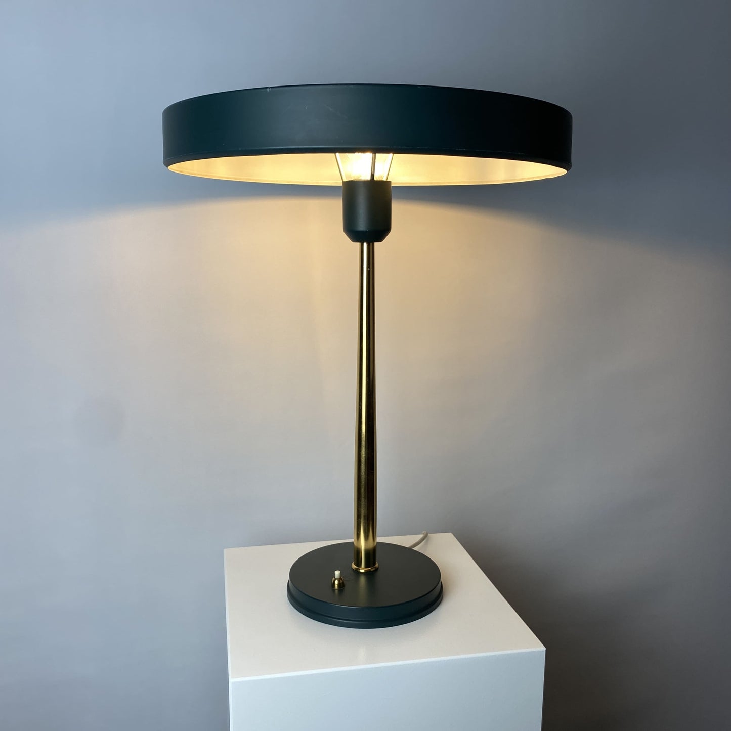 Dark green and gold table lamp Timor 69 by Louis Kalff for Philips