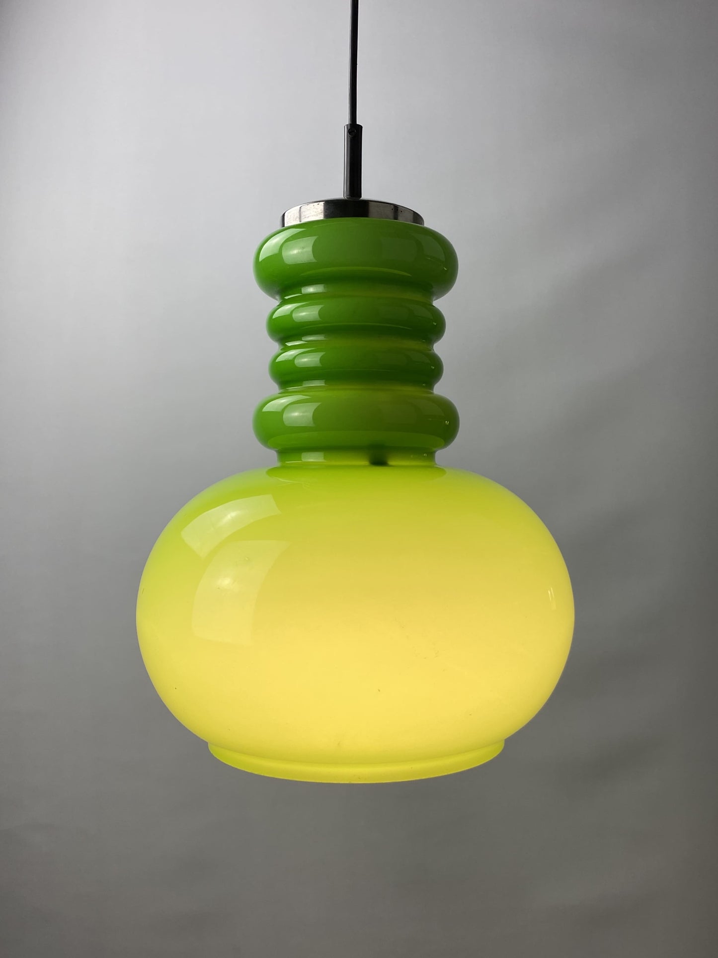 Large apple green glass pendant light from Germany, 1960