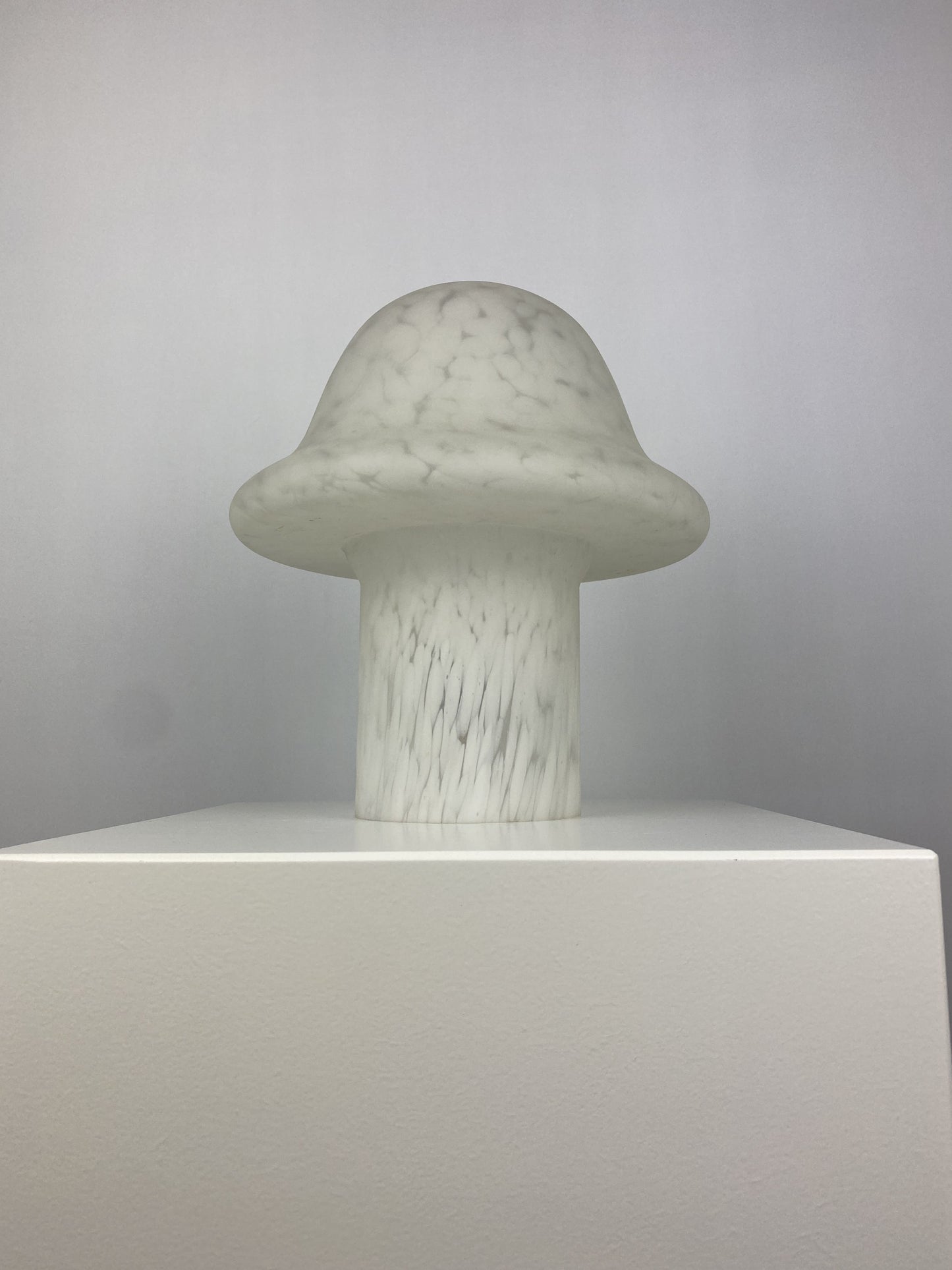 White cloudy glass Peill and Putzler mushroom table lamp 1970