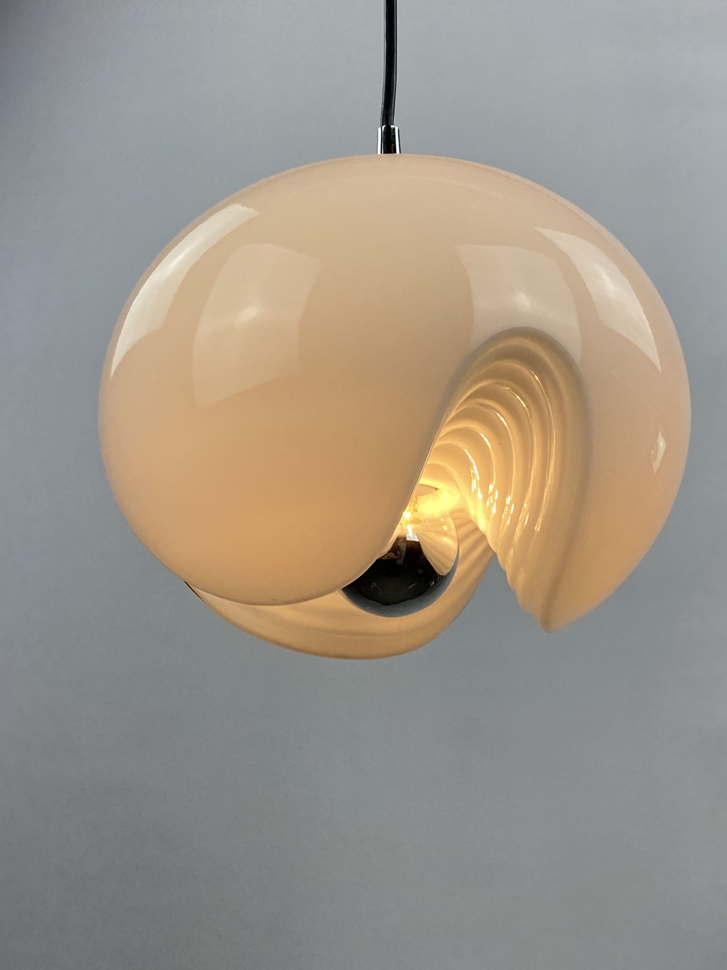 White FUTURA glass pendant light by Peill and Putzler 1970