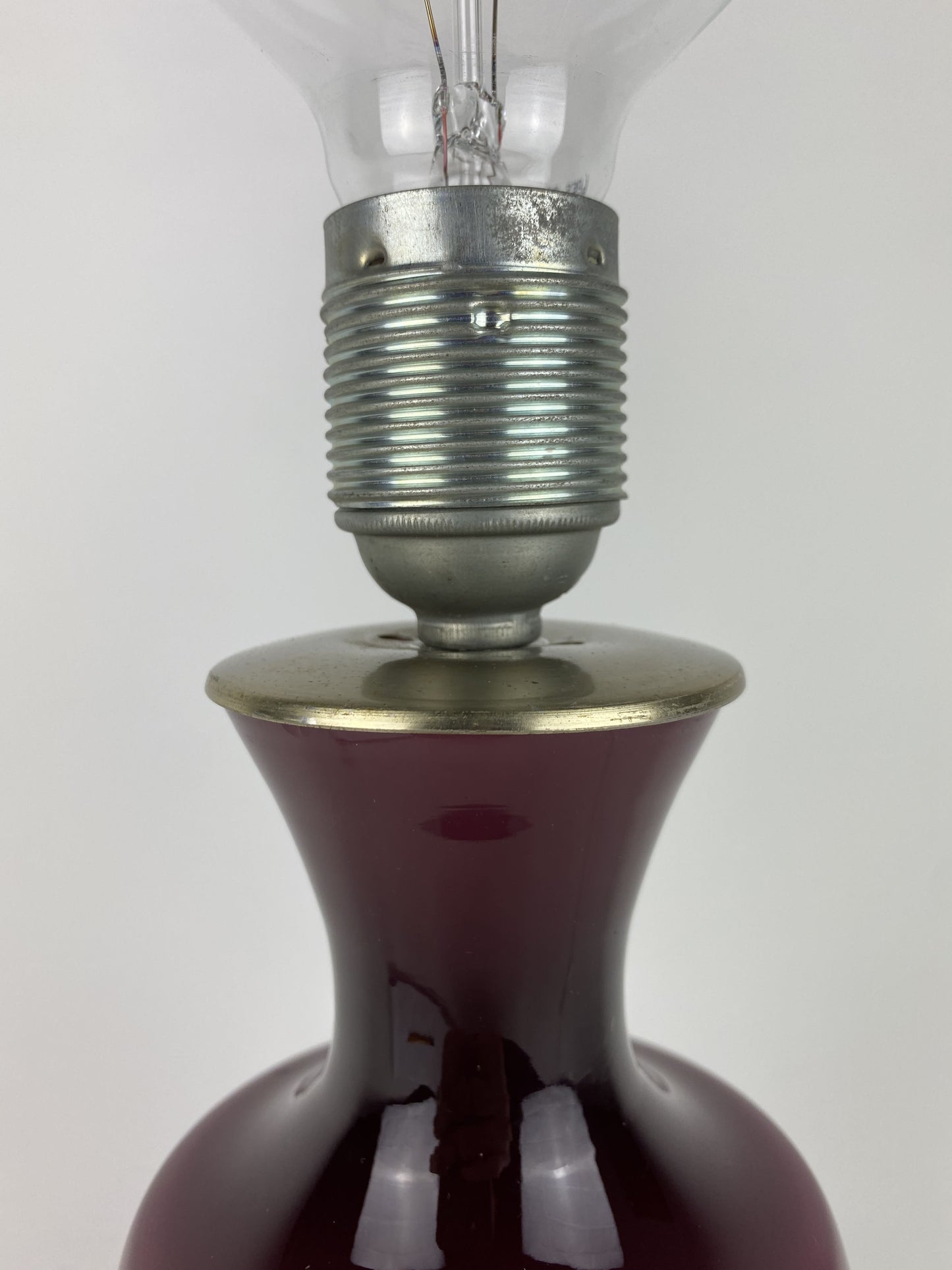 Purple glass table lamp by Glasfabriek De Rupel N.V. for Massive