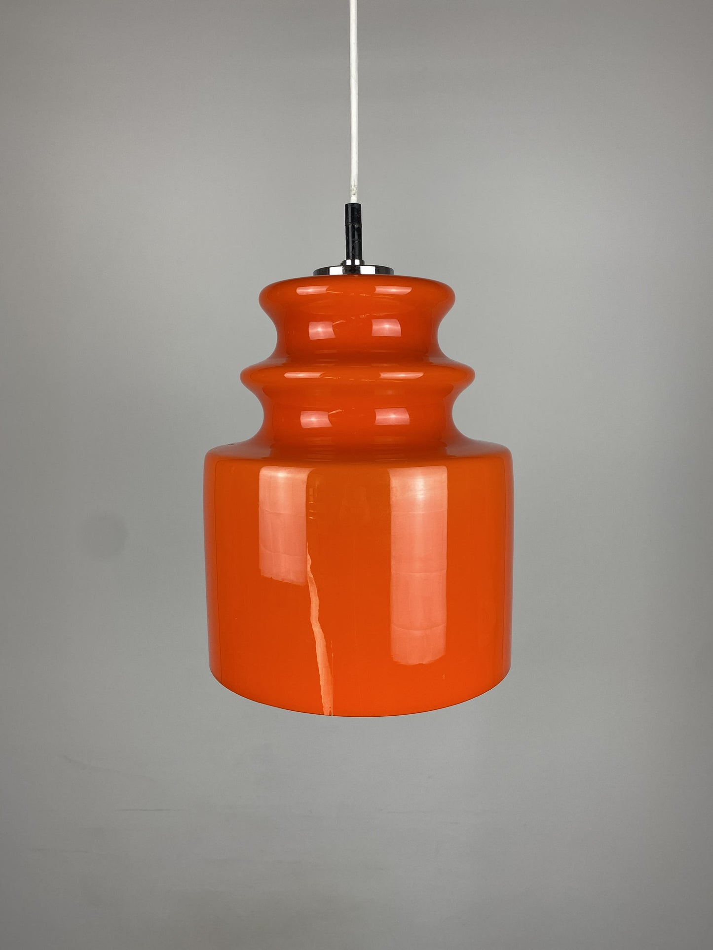 Vintage Orange glass pendant light by Peill and Putzler 1960