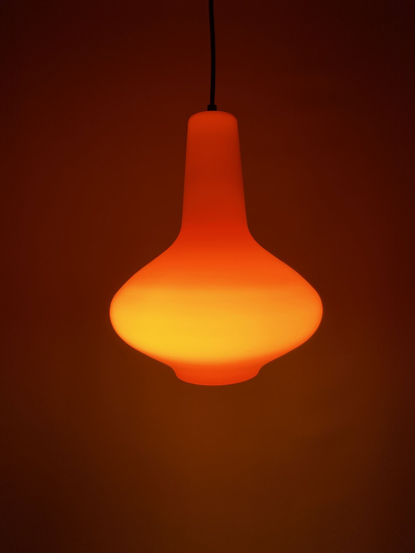 Orange glass pendant light by Massimo Vignelli for Venini, 1950s