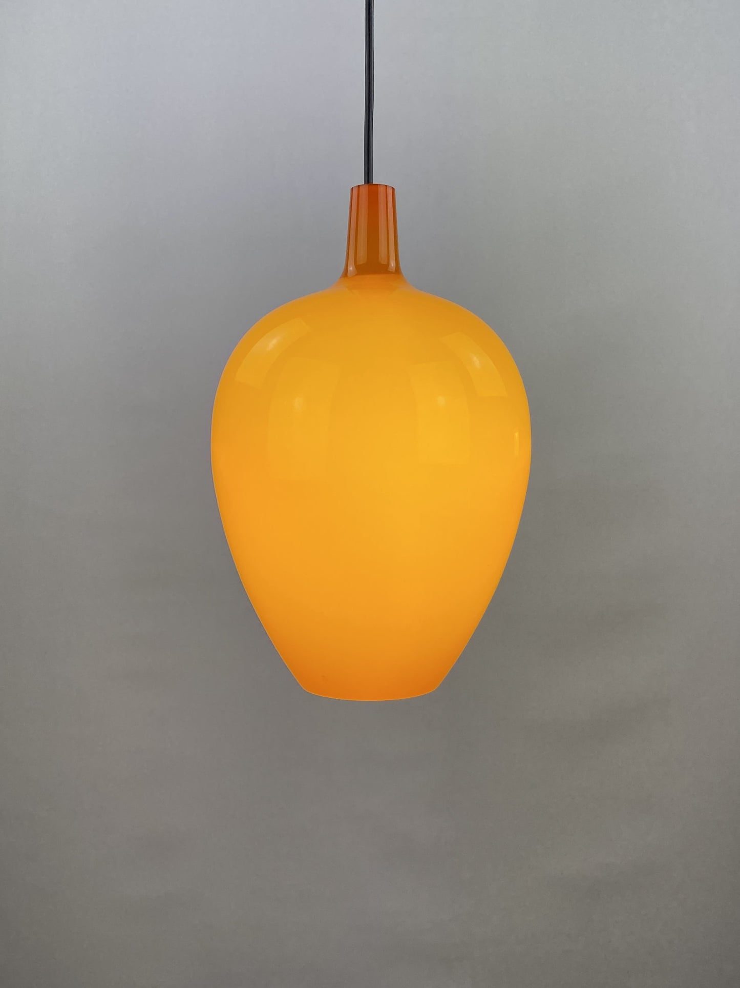 Orange murano glass Pendant light Pompei by Jo Hammerborg for Fog and Morup 1960