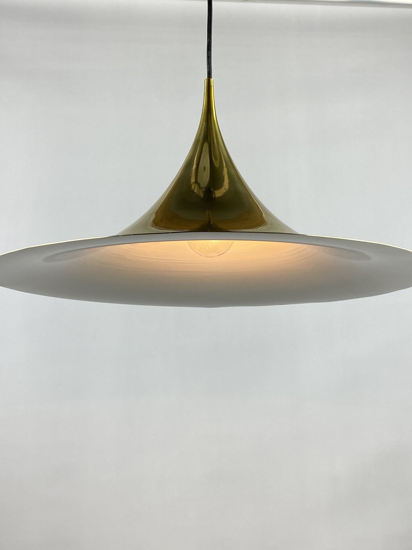 Brass 'Witchhat' Semi pendant light by Torsten Thorup and Claus Bonderup for Fog & Mørup