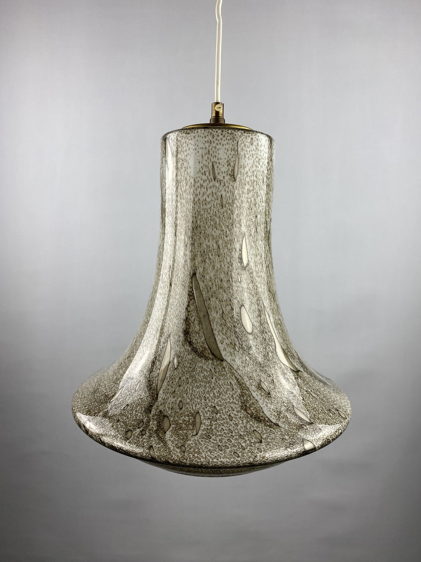 Rare snakeskin pattern glass pendant light by Viktor Berndt for Flygsfors Sweden, 1960