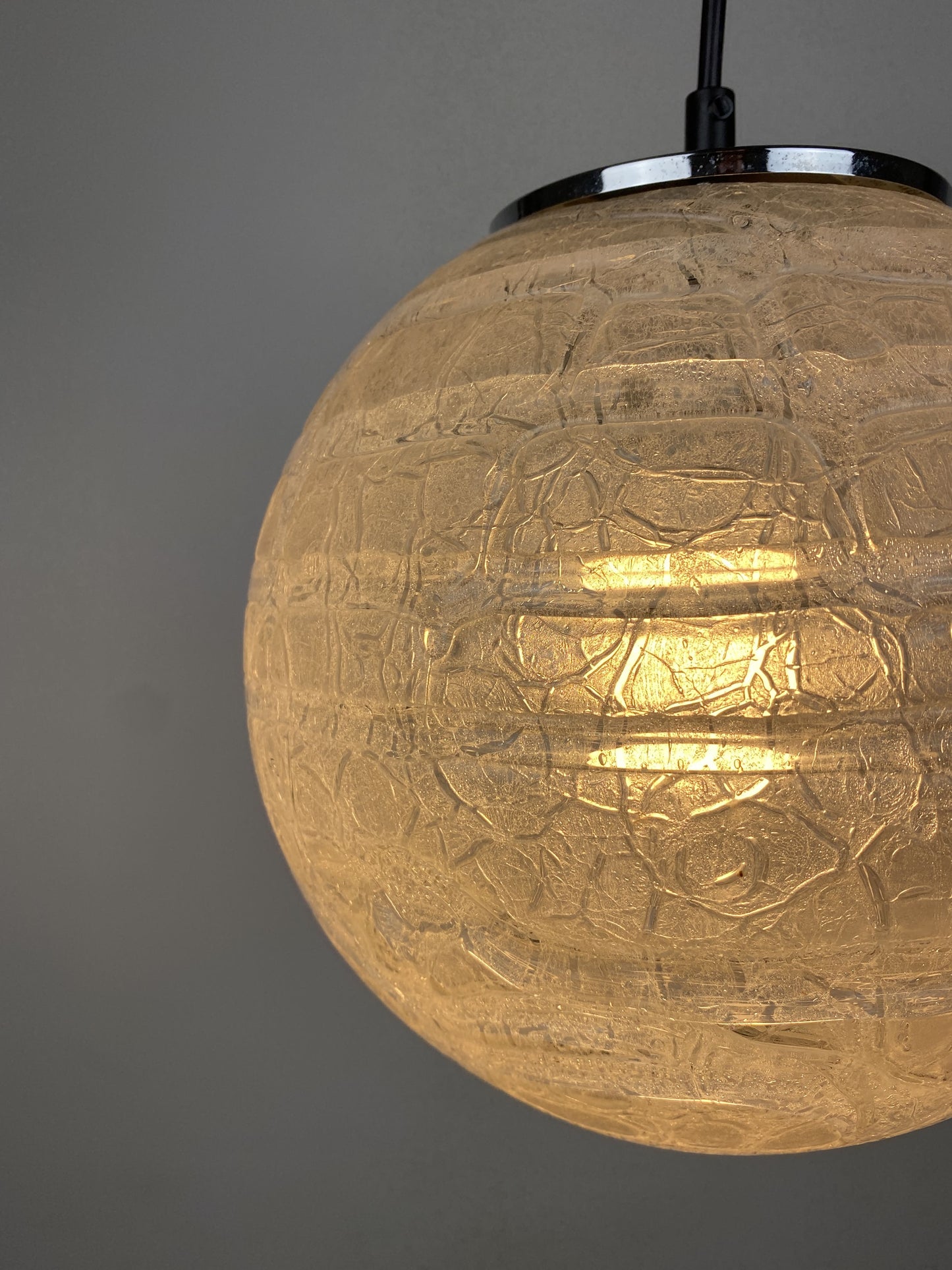 Frosted glass globe Pendant Lamp by Doria Leuchten 1960