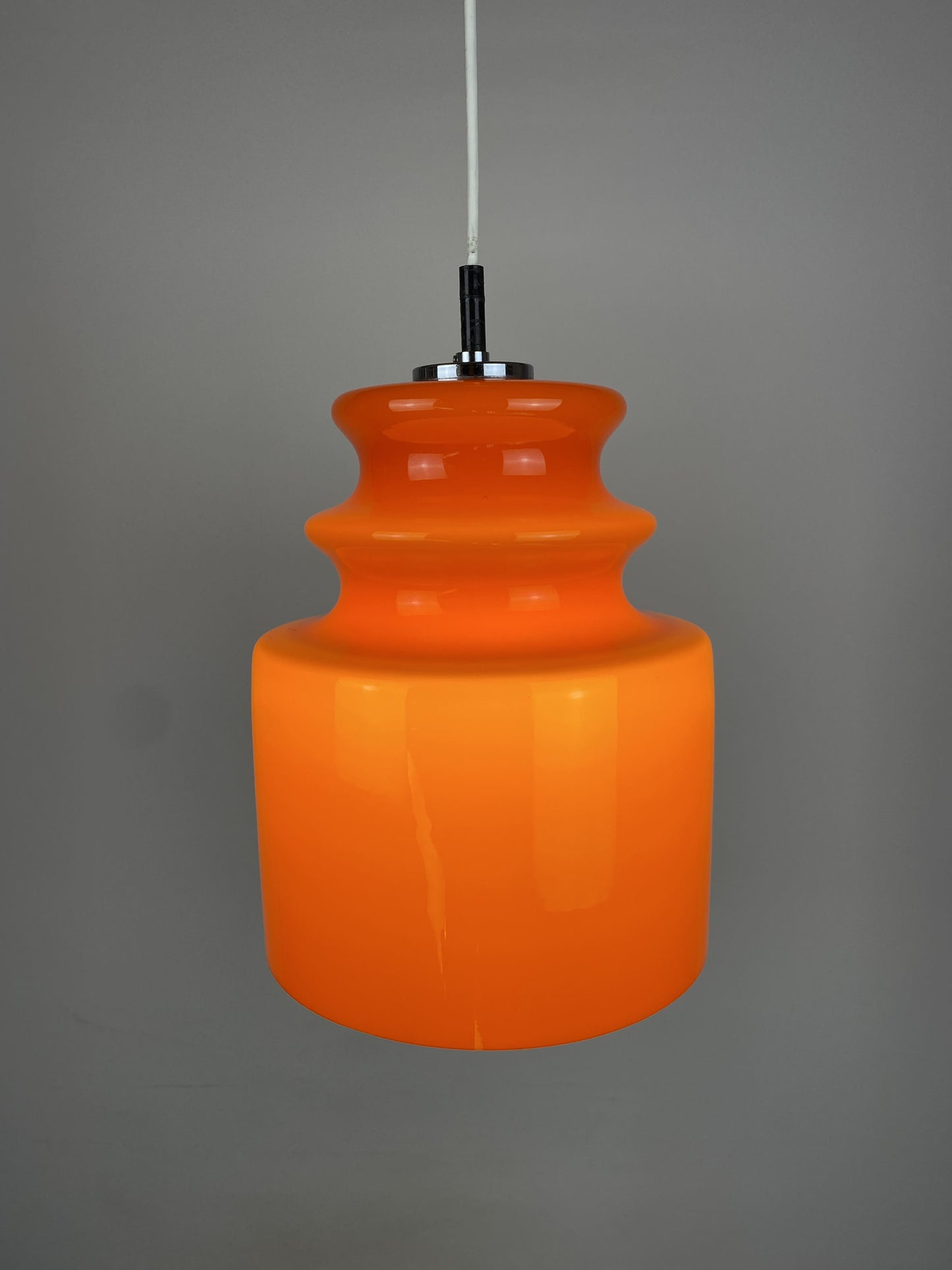 Vintage Orange glass pendant light by Peill and Putzler 1960