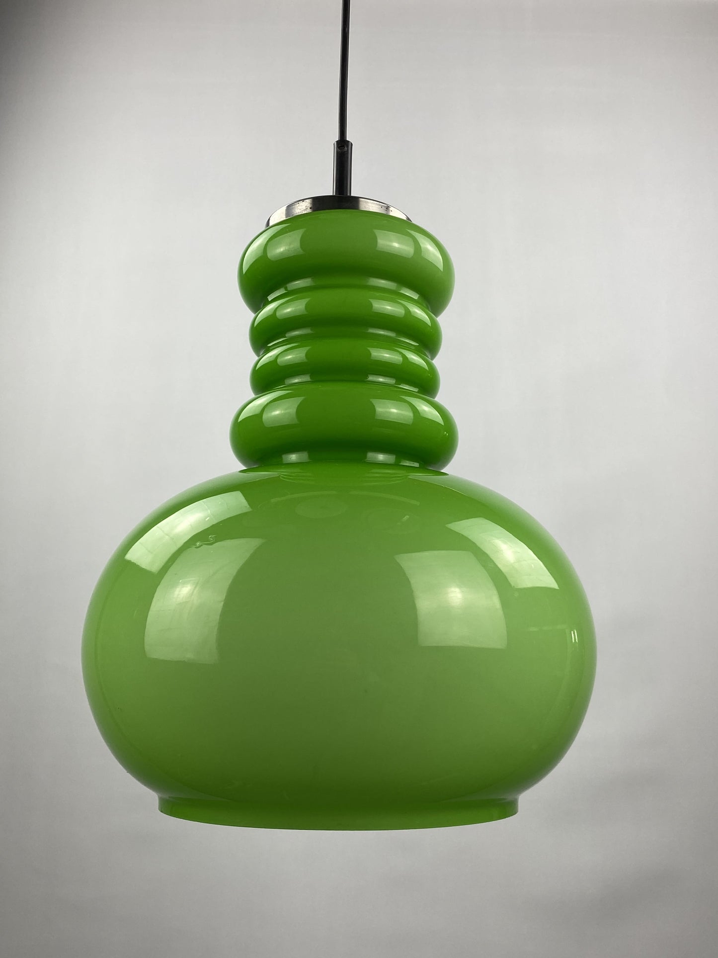 Large apple green glass pendant light from Germany, 1960