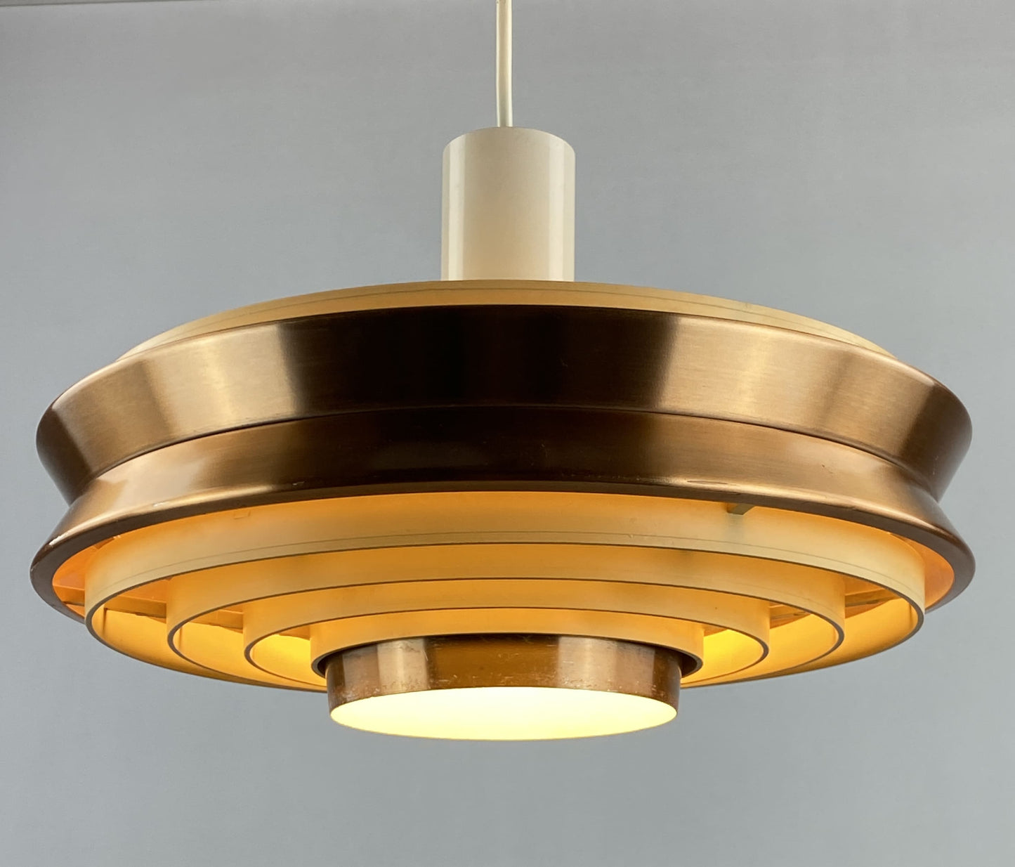 German UFO pendant light made by VEB Metalldrücker Halle from DDR