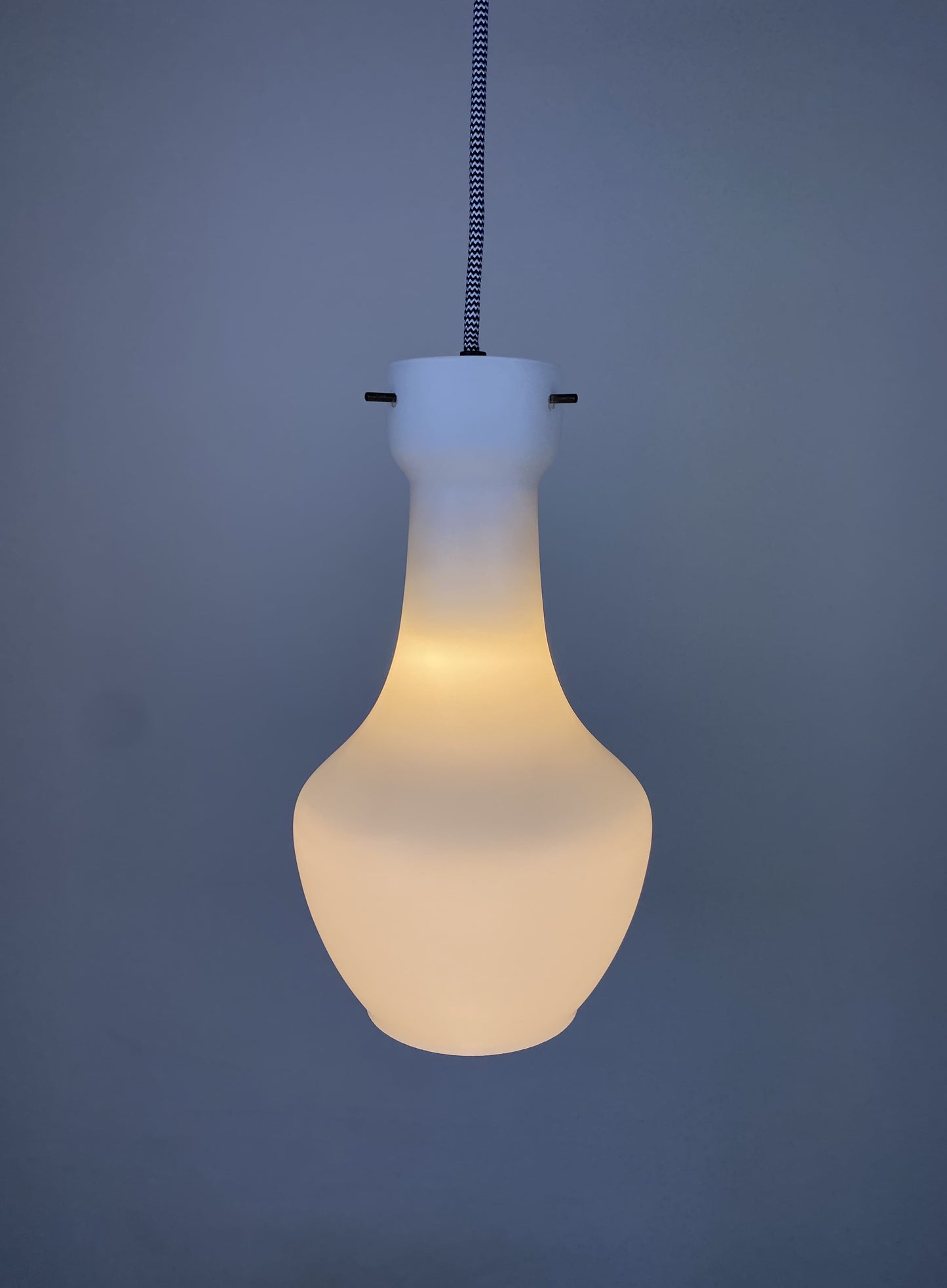 Italian white glass pendant light by Targetti Sankey 1960