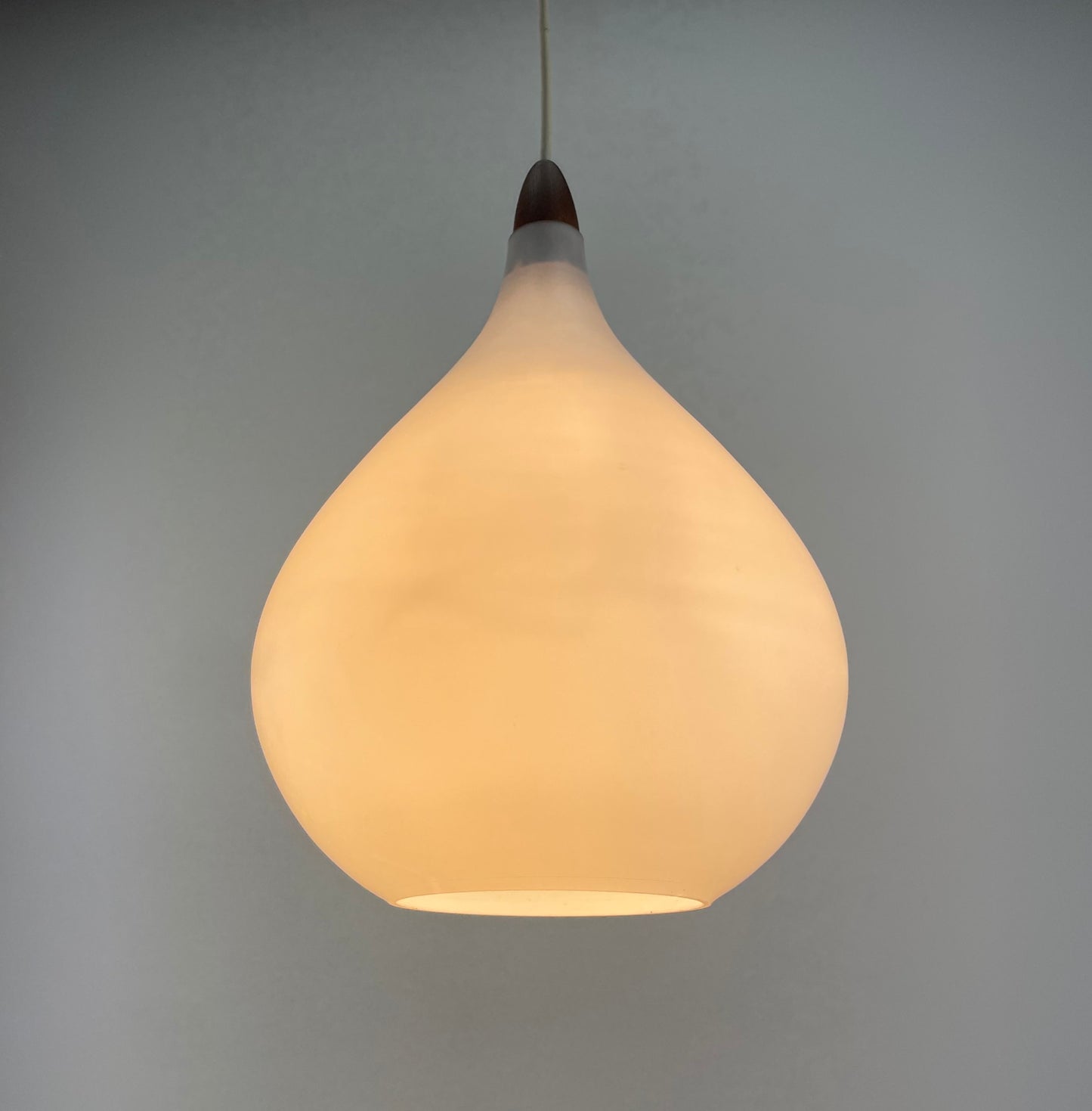 Frosted white glass pendant lamp by Holmegaard, 1960