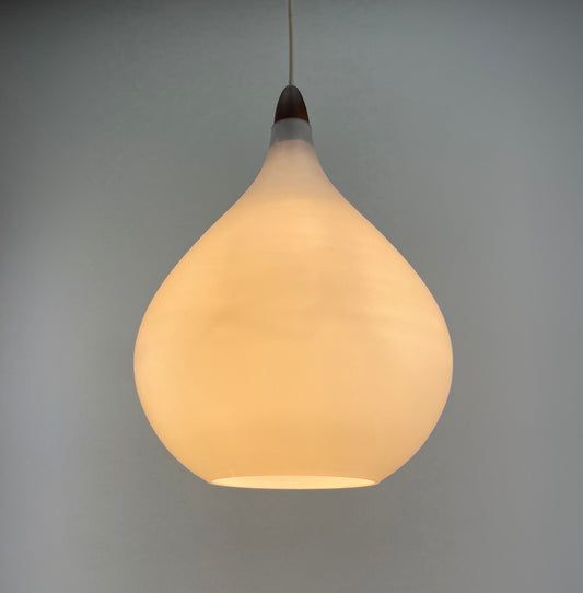 Frosted white glass pendant lamp by Holmegaard, 1960