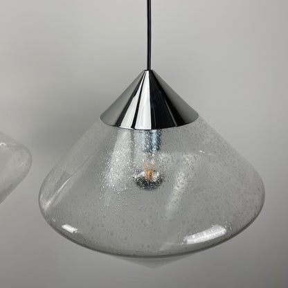 Pair of glass diamond shaped pendant lights B1216.0000 by RAAK , 1970