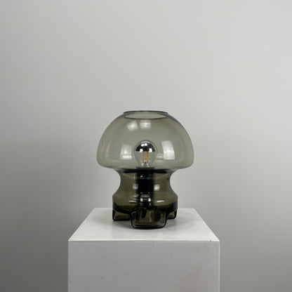 Smoked glass table lamp from Germany 1970