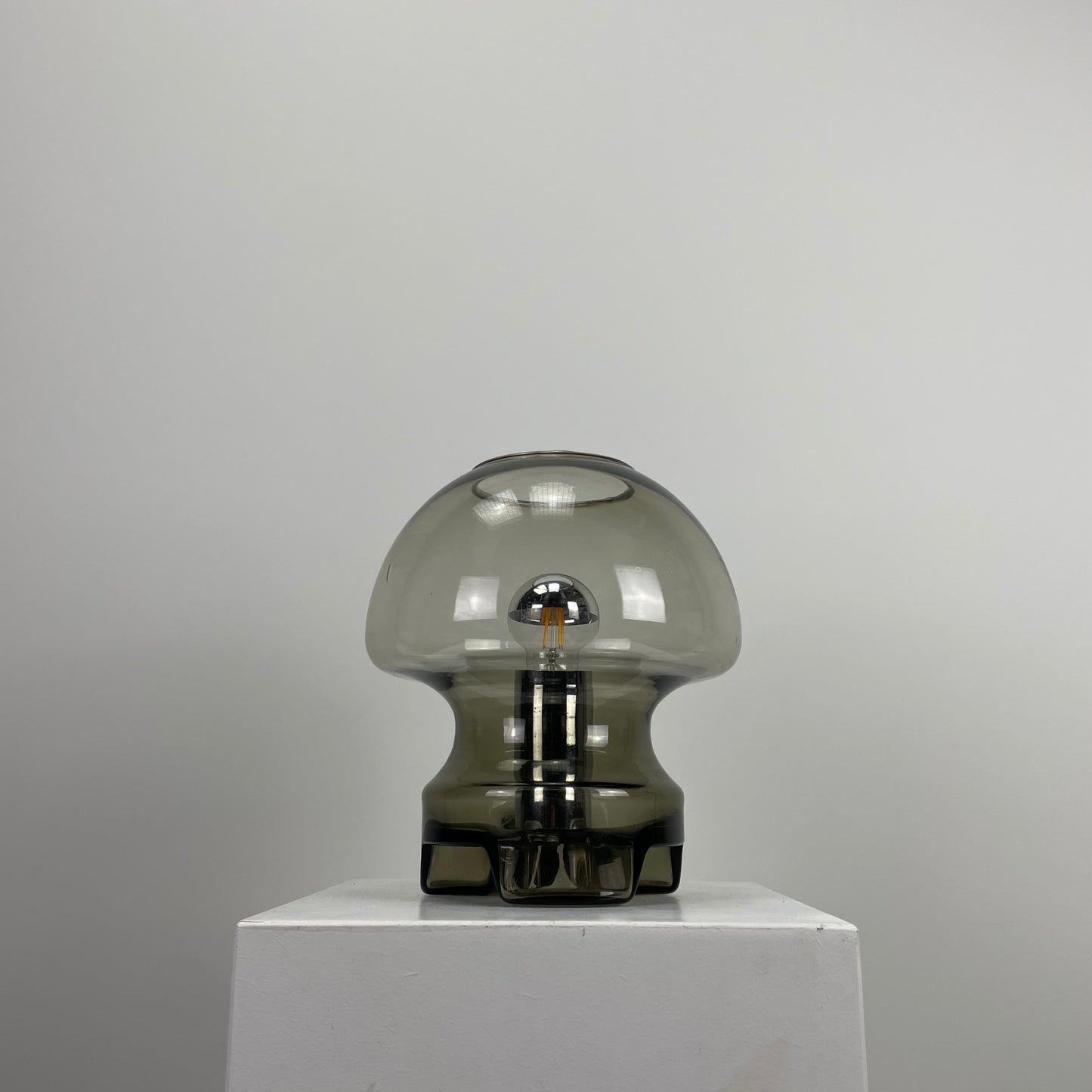 Smoked glass table lamp from Germany 1970