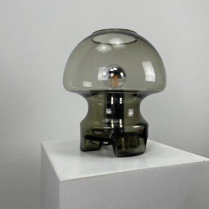 Smoked glass table lamp from Germany 1970