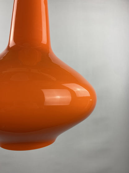 Orange glass pendant light by Massimo Vignelli for Venini, 1950s