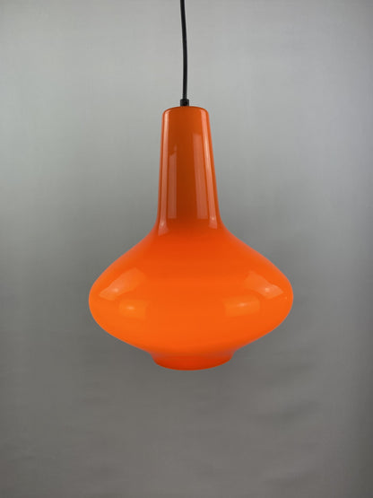 Orange glass pendant light by Massimo Vignelli for Venini, 1950s