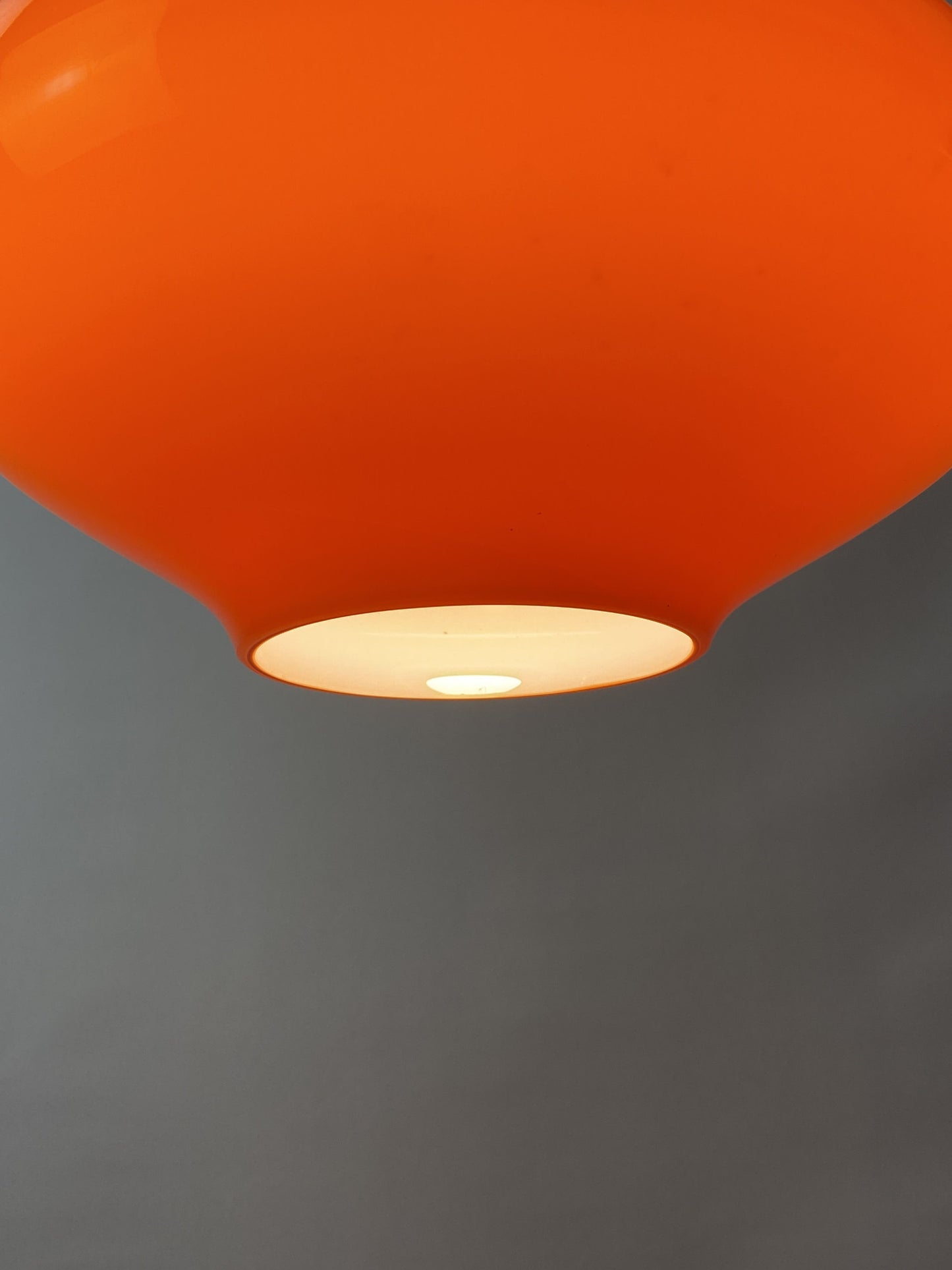 Orange glass pendant light by Massimo Vignelli for Venini, 1950s