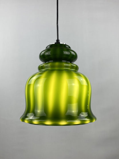Rare green glass pendant light by Peill and Putzler 1960