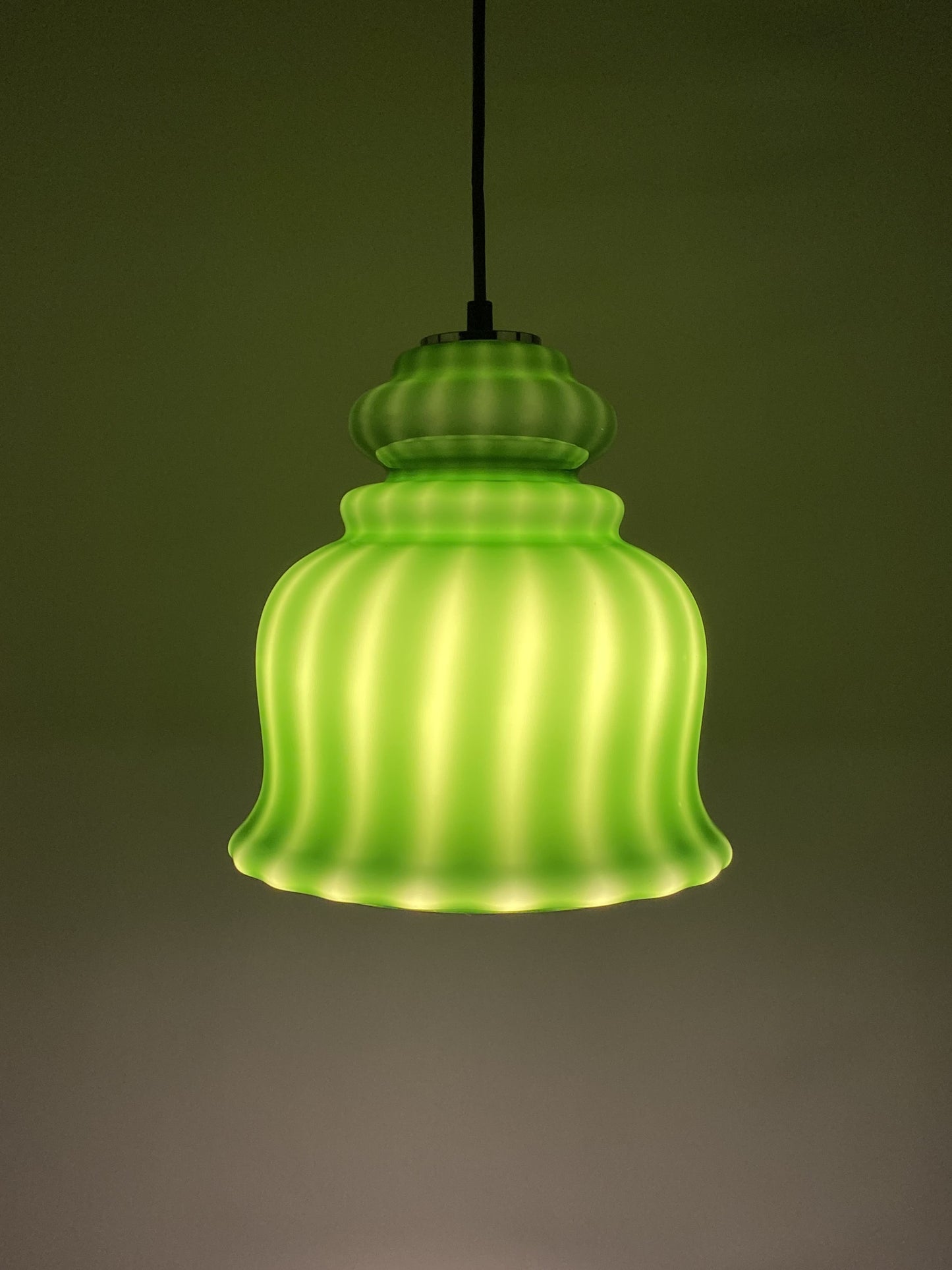 Rare green glass pendant light by Peill and Putzler 1960