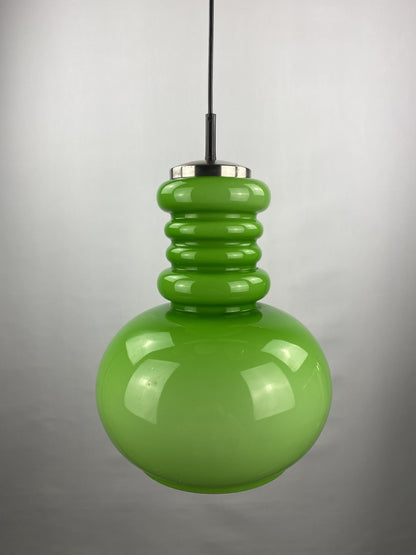 Large apple green glass pendant light from Germany, 1960