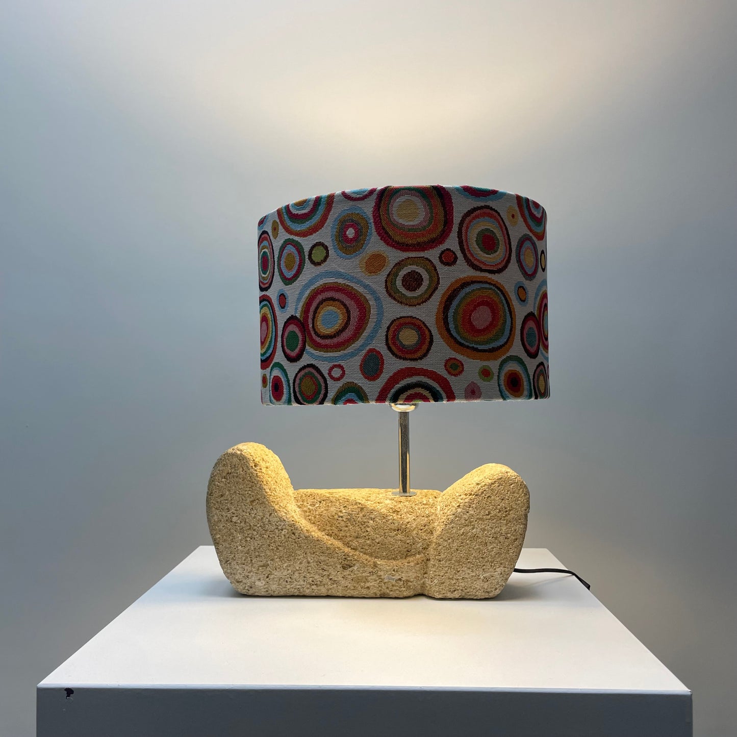 Organic shaped french stone table lamp from 1960