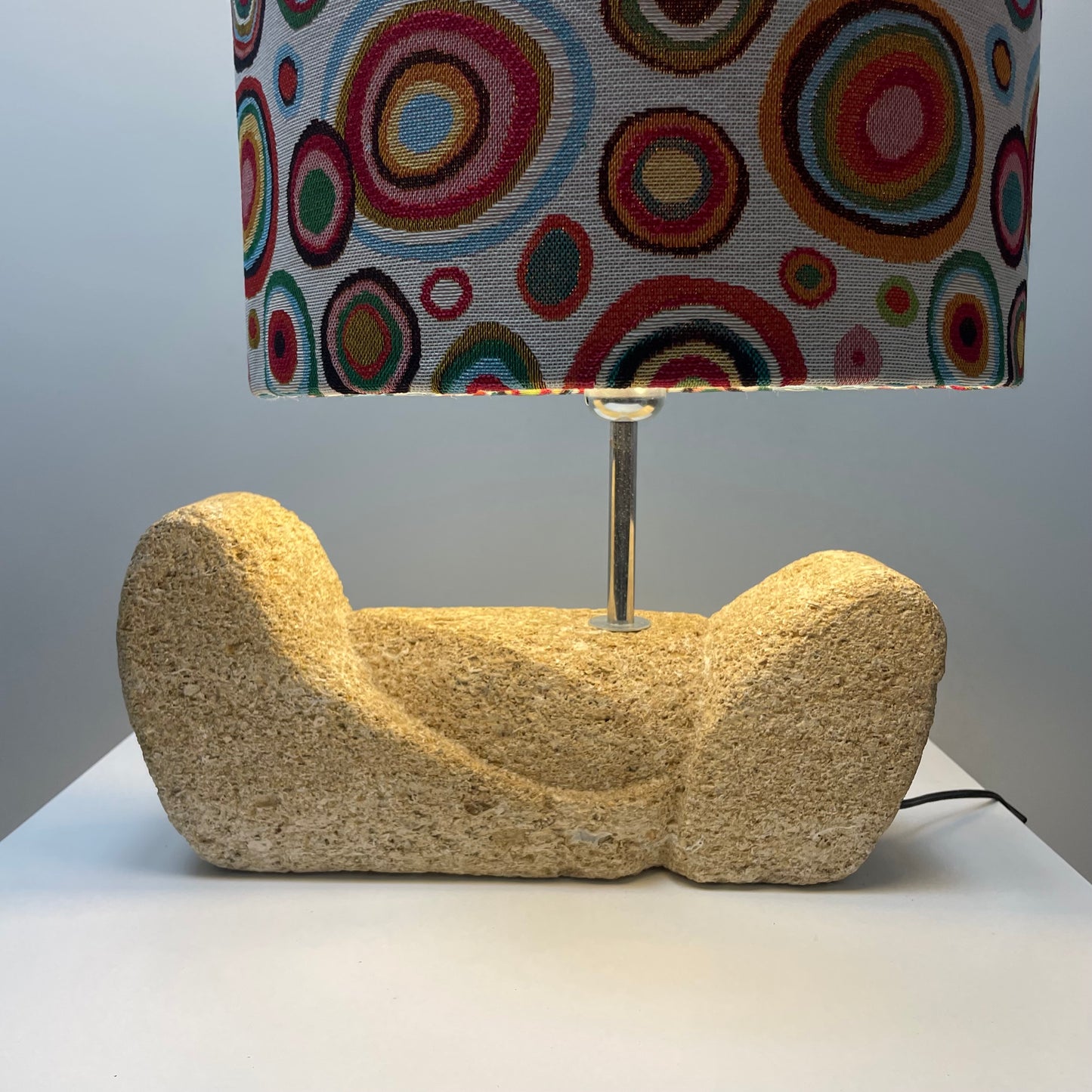 Organic shaped french stone table lamp from 1960