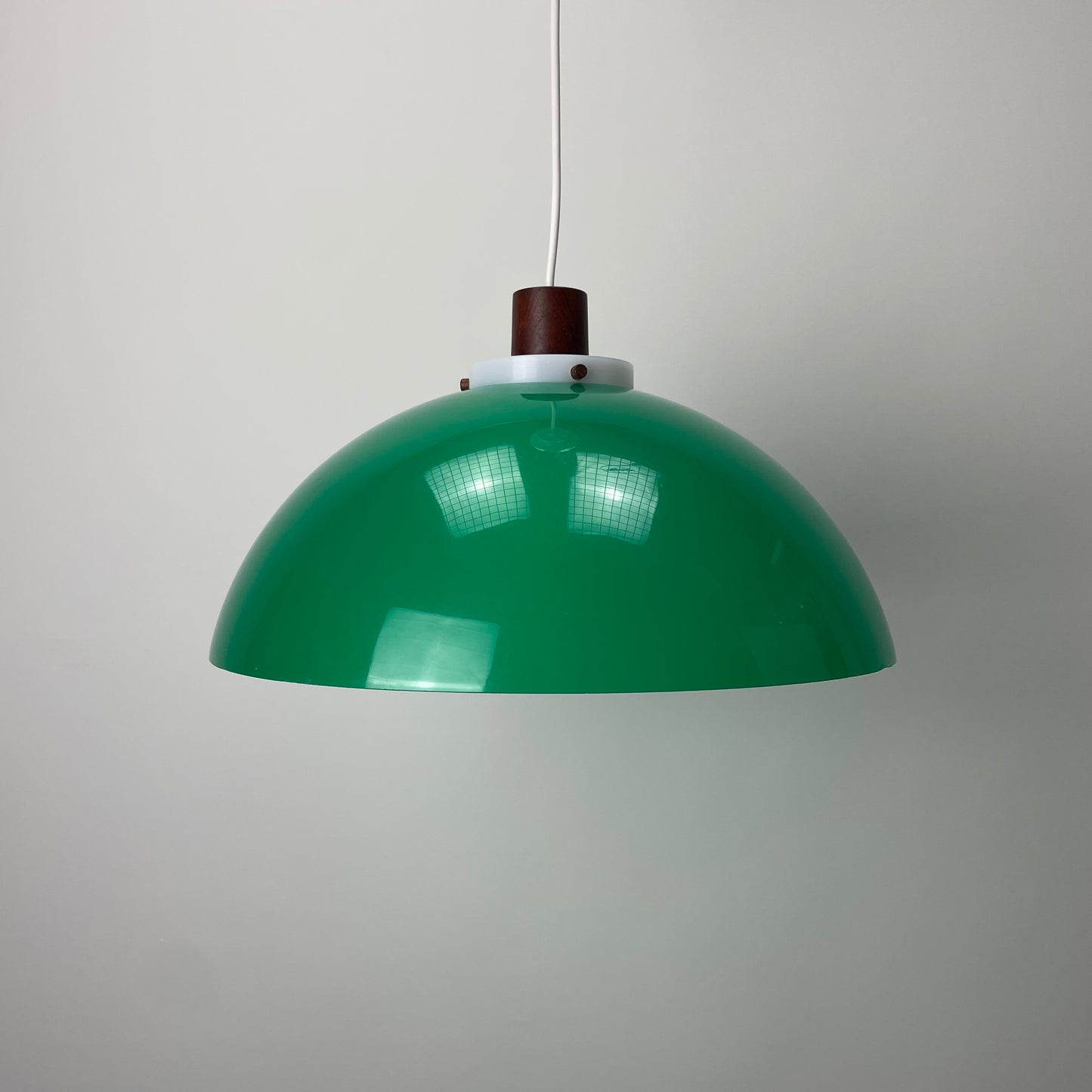 Green mushroom pendant light by Uno & Östen Kristiansson for LUXUS, Sweden 1960