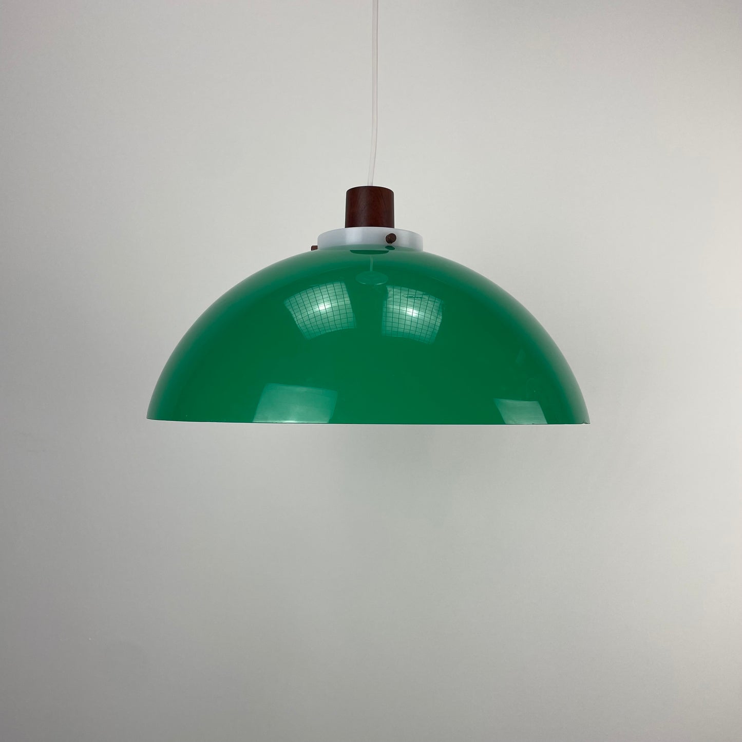 Green mushroom pendant light by Uno & Östen Kristiansson for LUXUS, Sweden 1960