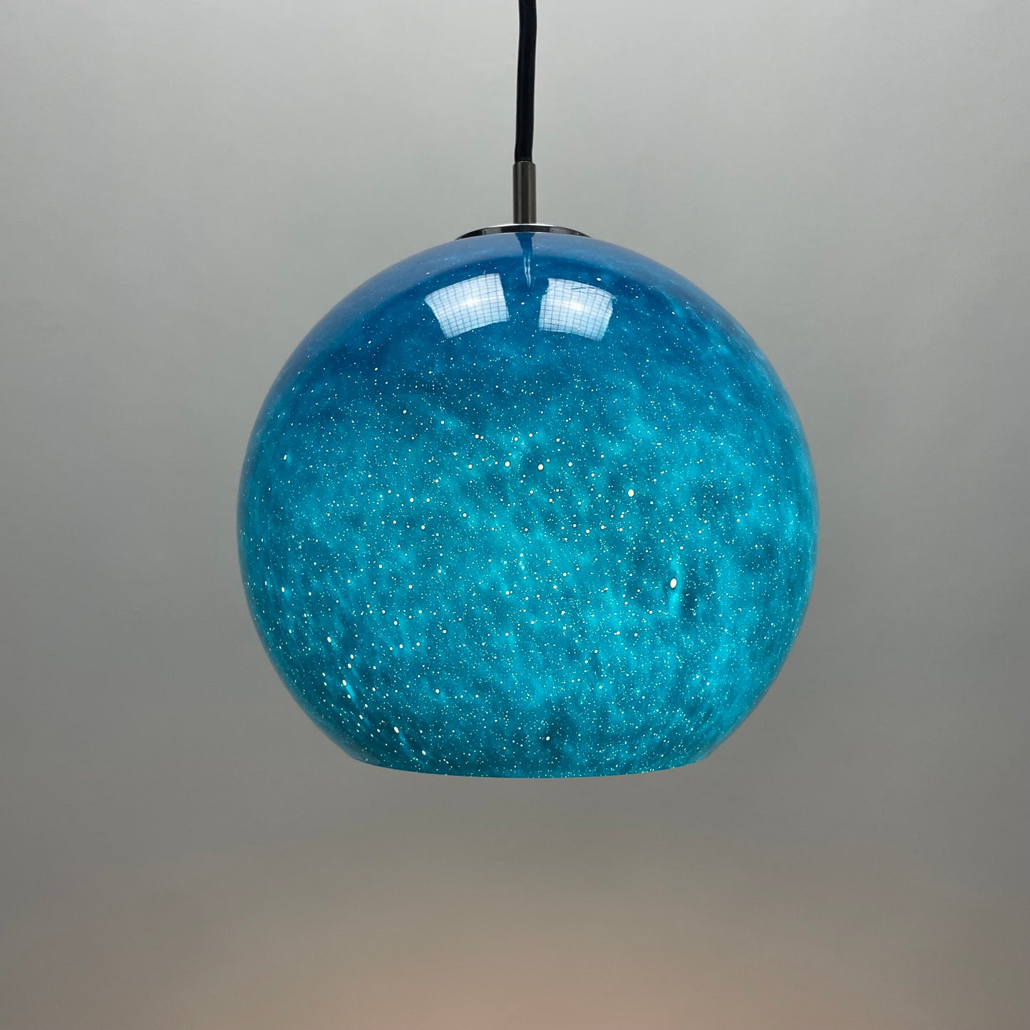 Galaxy blue glass pendant lamp by Peill and Putzler 1960