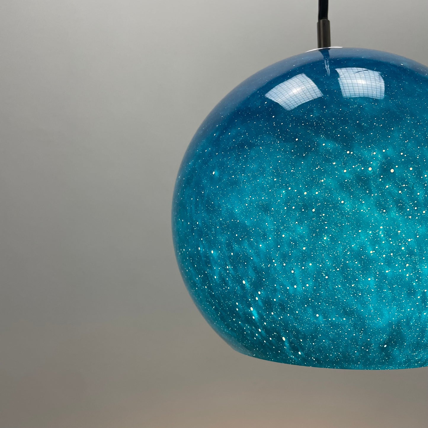 Galaxy blue glass pendant lamp by Peill and Putzler 1960