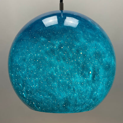 Galaxy blue glass pendant lamp by Peill and Putzler 1960