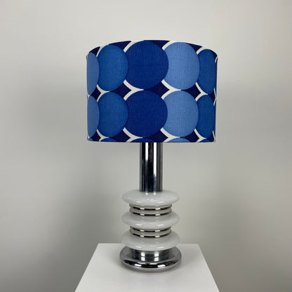 Chrome and glass space age table lamp by Hustadt Leuchten 1970