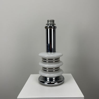 Chrome and glass space age table lamp by Hustadt Leuchten 1970