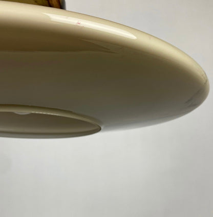 1 of 2 Large Brown glass UFO 'Cirrus' by Peill and Putzler pendant light XL 1970