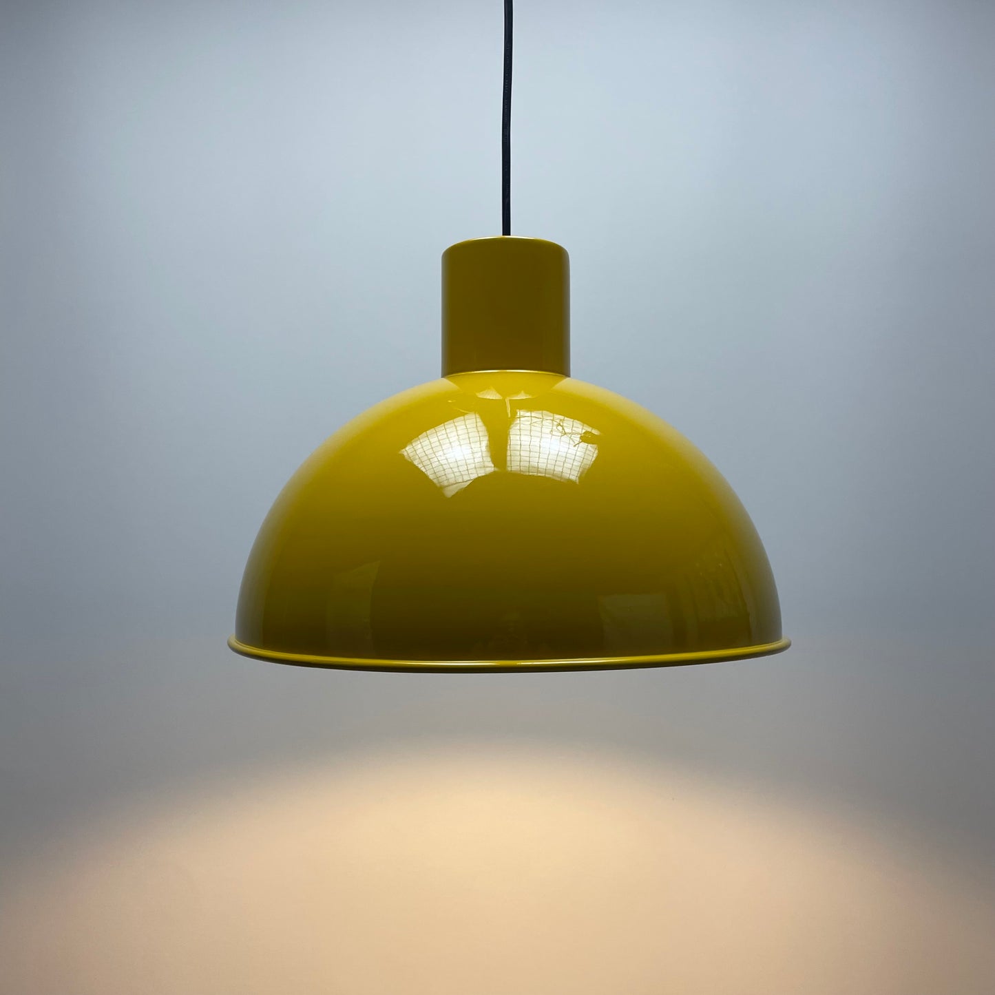 Yellow Bunker Midi pendant lamp by Jo Hammerborg for Fog & Morup 1960