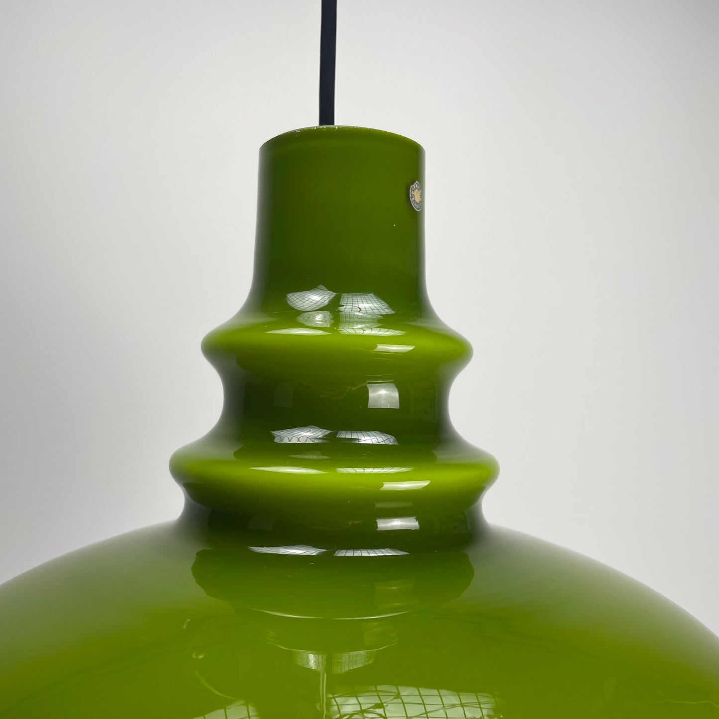 Rare green glass pendant light by Holmegaard 1960