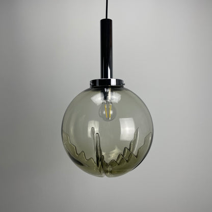 Italian smoked murano glass pendant lamp 1960